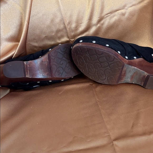 UGG Black Leather Clogs with Wooden Sole - Picture 7 of 7